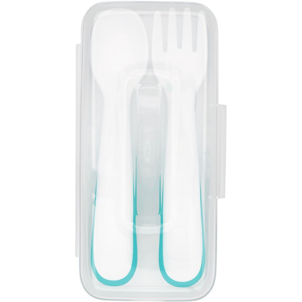 Oxo Tot - On-The-Go Plastic Fork & Spoon Set - Teal