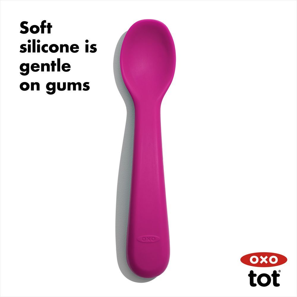 Oxo Tot - Silicone Spoon - Pack of 2 - Pink