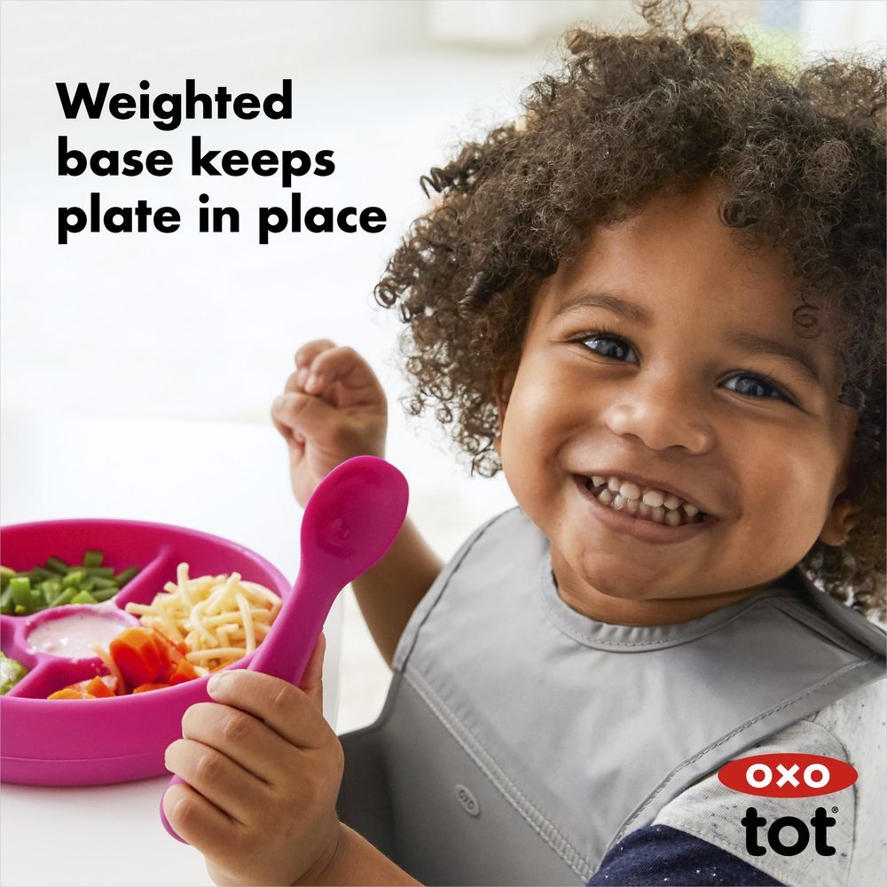 Oxo Tot - Silicone Divided Plate - Pink