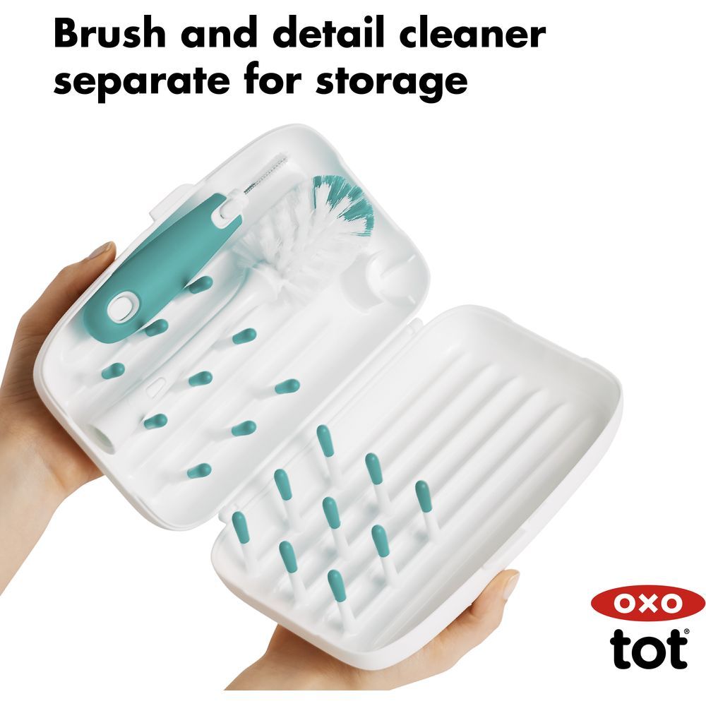 Oxo Tot - On-The-Go Drying Rack w/ Bottle Brush - Teal