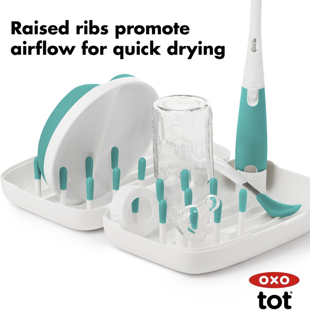 Oxo Tot - On-The-Go Drying Rack w/ Bottle Brush - Teal