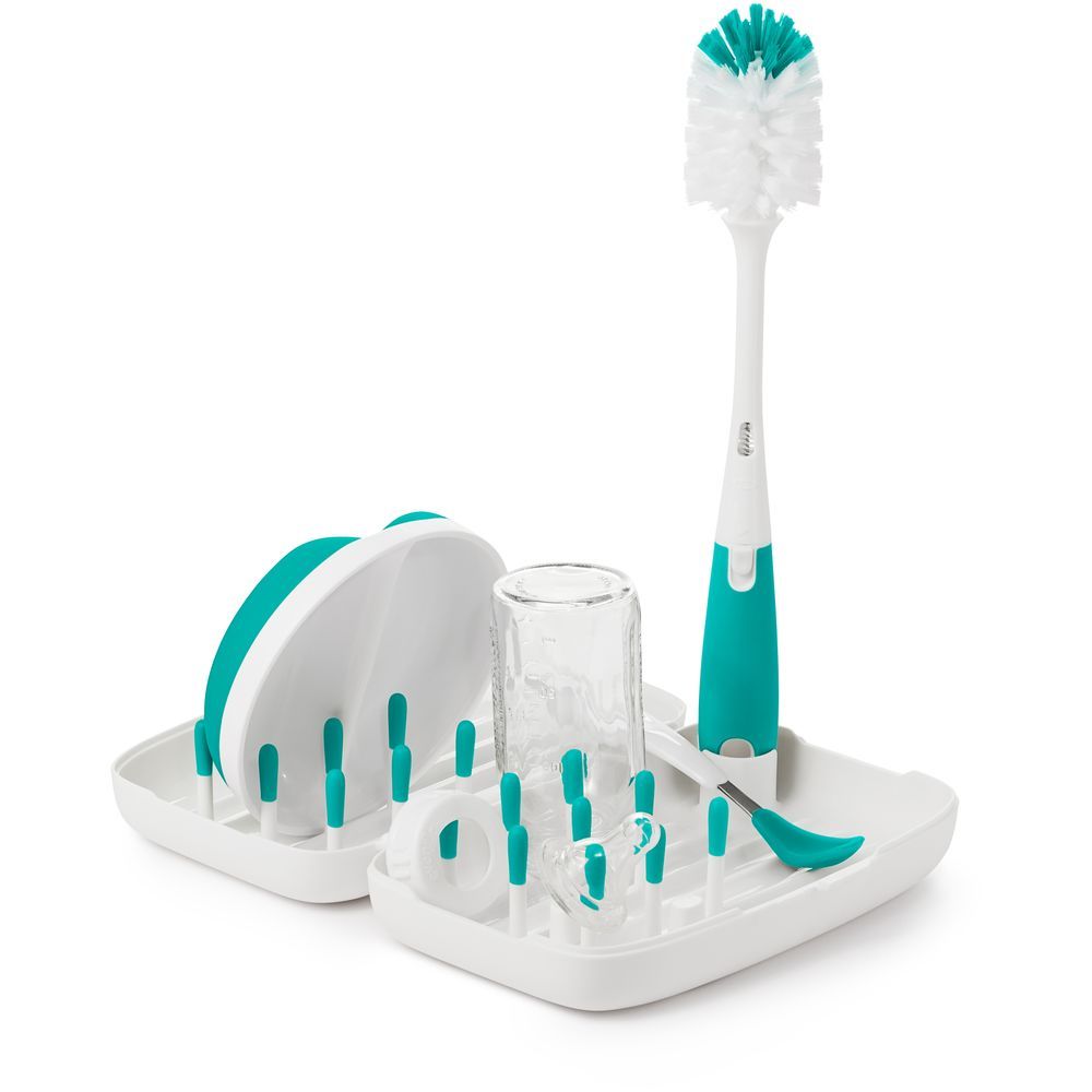 Oxo Tot - On-The-Go Drying Rack w/ Bottle Brush - Teal