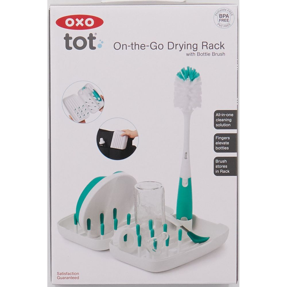 Oxo Tot - On-The-Go Drying Rack w/ Bottle Brush - Teal