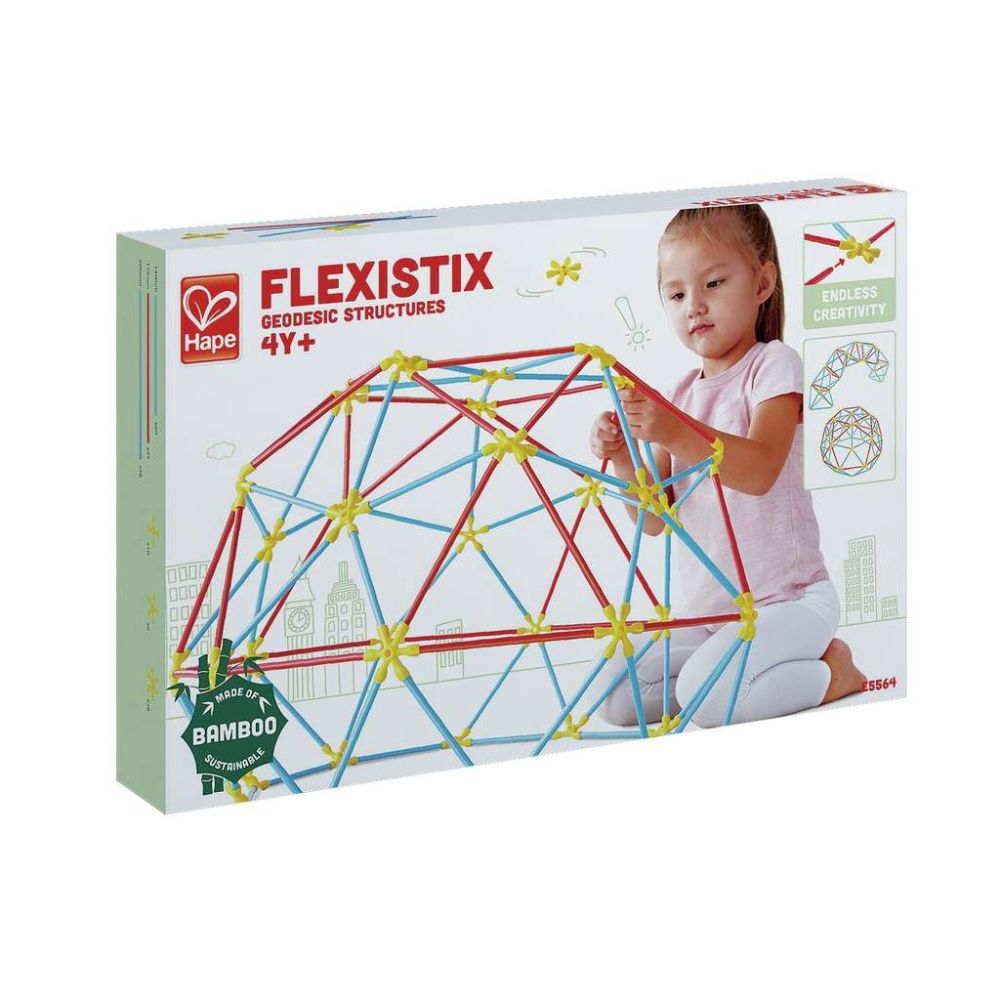 Hape - Flexistix Geodesic Structure Bamboo Building Kit - 177pcs