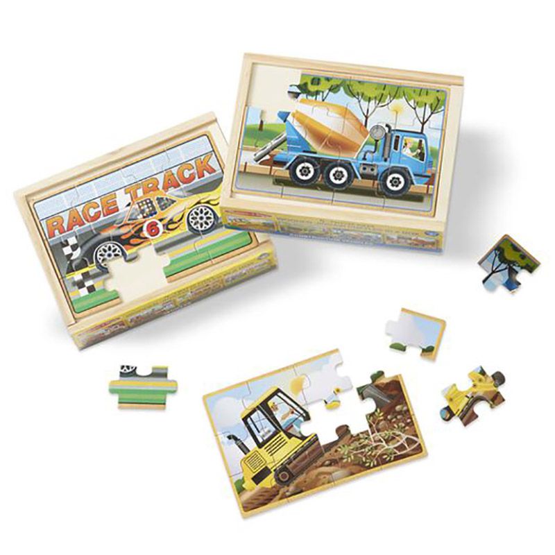 Melissa & Doug - Construction Jigsaw Puzzles in a Box - Pack of 4