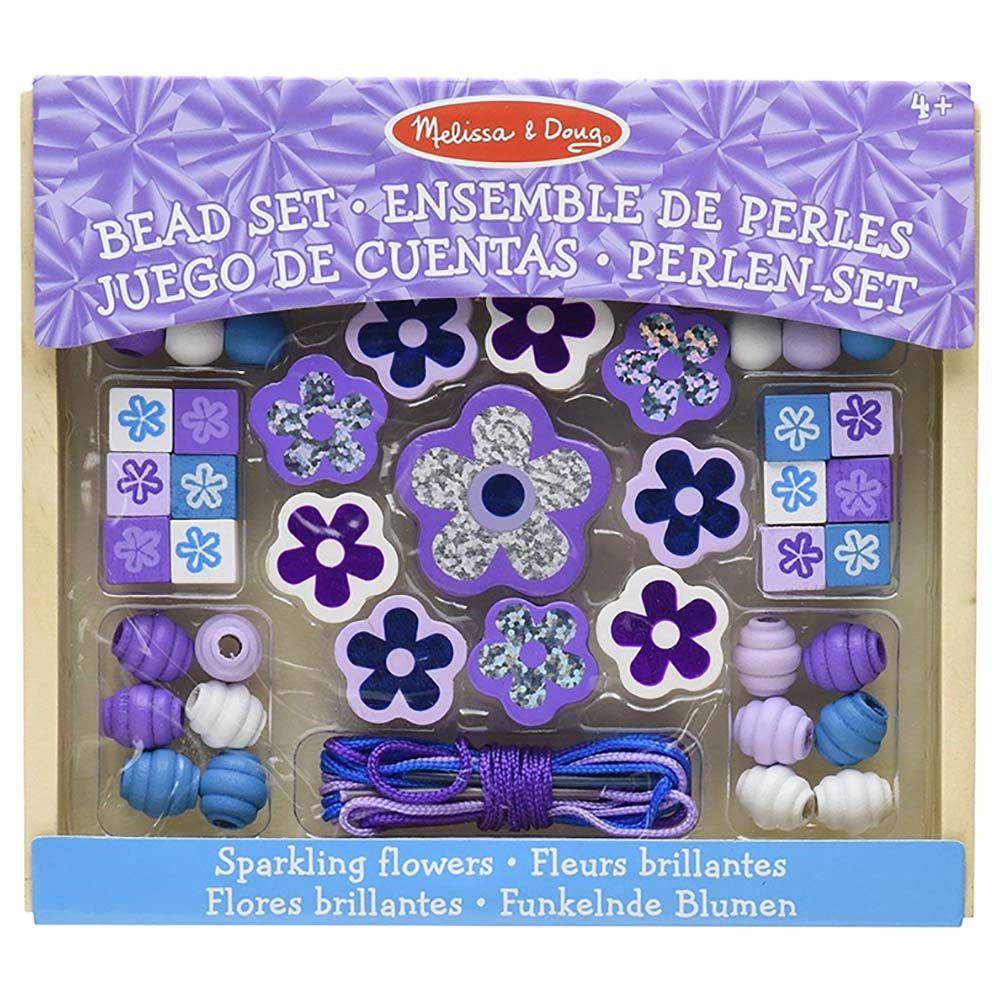 Melissa And Doug - Sparkling Flowers Wooden Bead Set