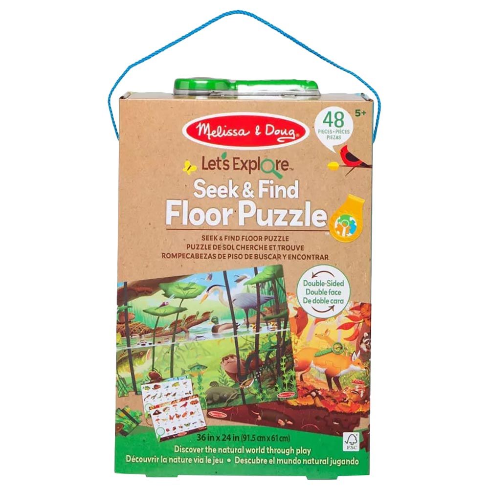 Melissa & Doug - Let's Explore Seek & Find Floor Puzzle - 48 pcs