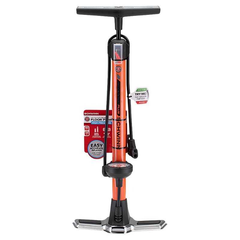 Schwinn - Air Center Plus Floor Bicycle Pump - Orange