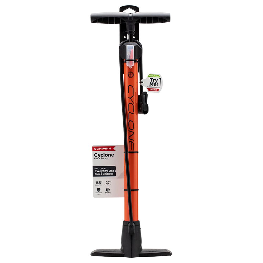 Schwinn - Bicycle Cyclone Floor Pump - Orange