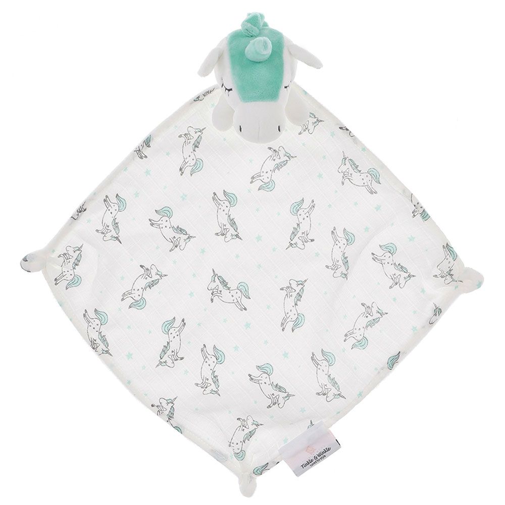 Tiny Toes - 100% Cotton Unicorn Blanket - Tiffany Blue (Exclusive)