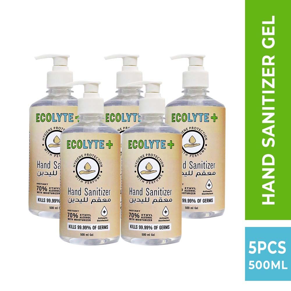 Ecolyte+ - GMP & ISO Certified Hand Sanitizer Gel - 500Ml - 5pc