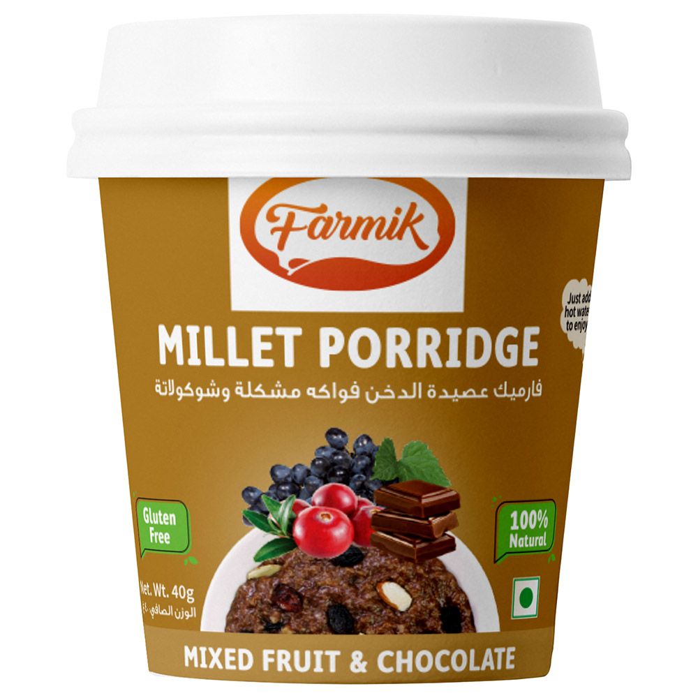 Farmik - Millet Porridge Cup - Mixed Fruits & Chocolate - 50G