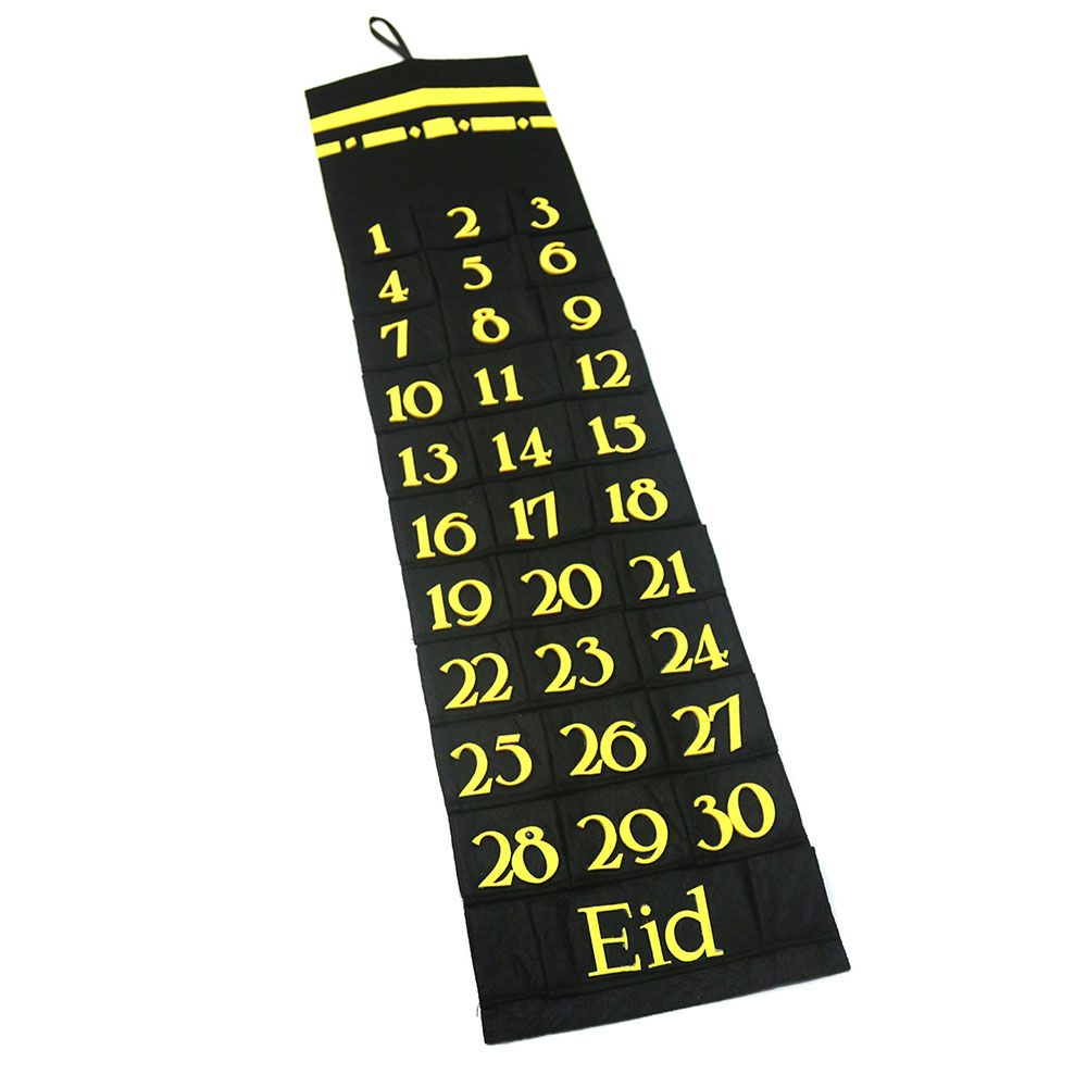 Eid Party - Blue & Black Felt Ramadan Advent Calendar with Pockets