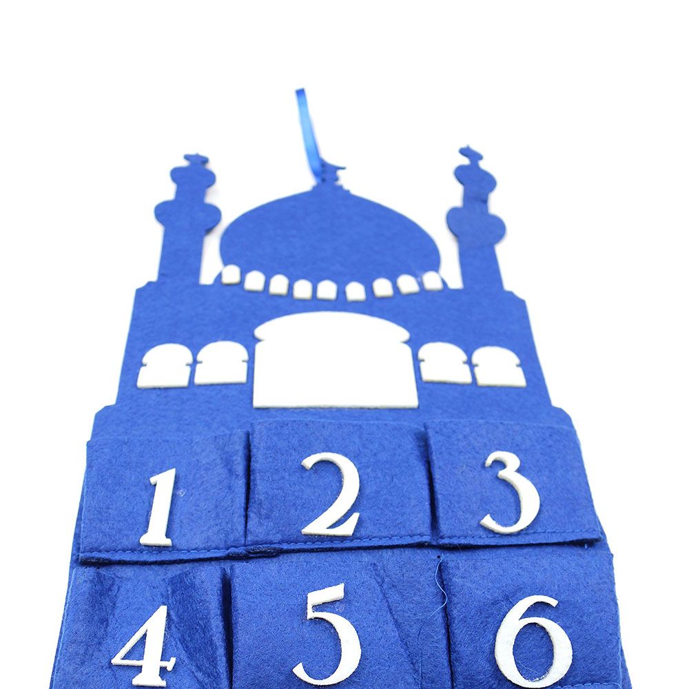 Eid Party - Blue & Black Felt Ramadan Advent Calendar with Pockets