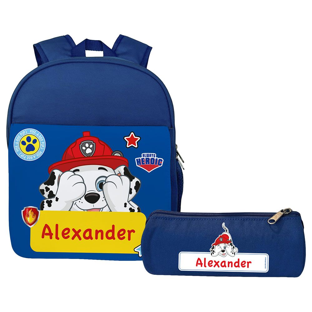 Essmak - Paw Patrol Marshall Backpack & Pencil Case - 12-Inch - Blue