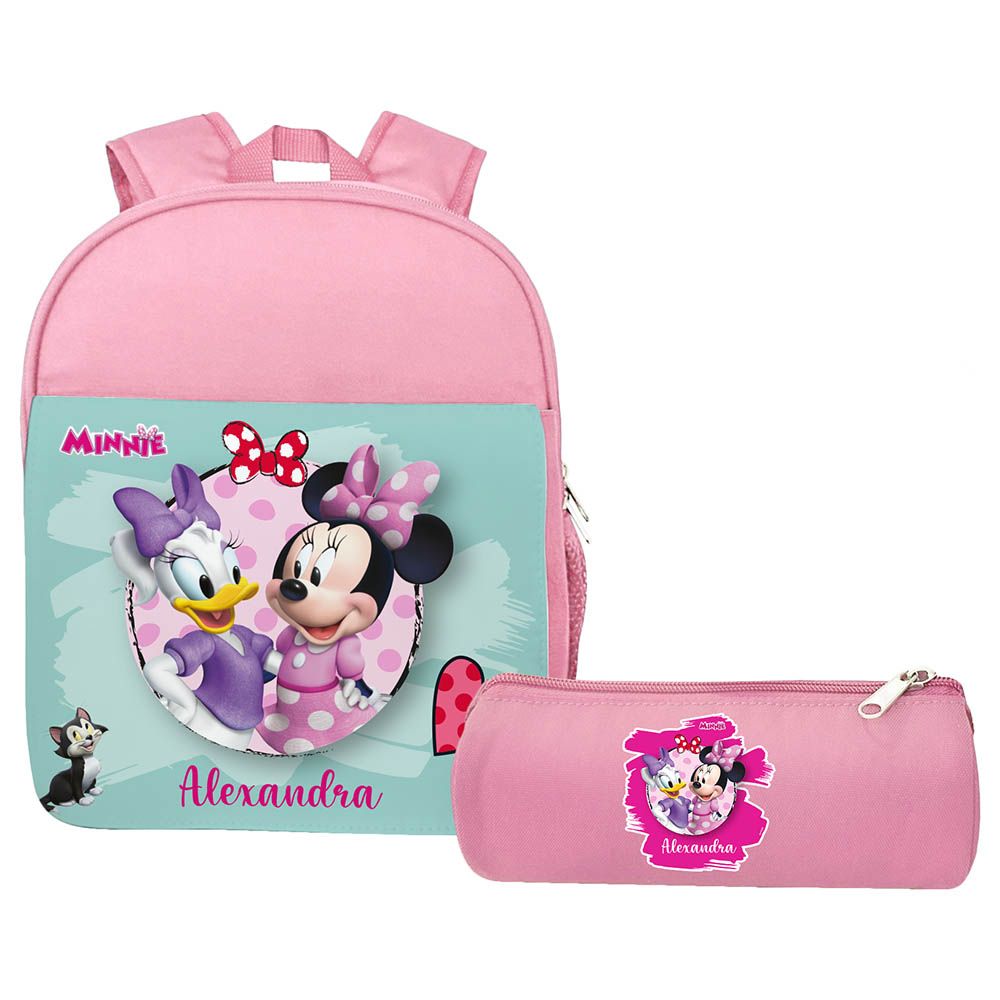 Essmak - Disney Minnie 2 Backpack & Pencil Case - 12-Inch - Pink