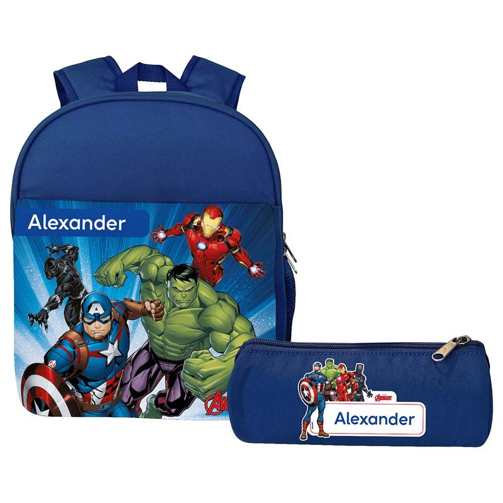 Essmak - Marvel Avengers Backpack & Pencil Case - 12-Inch - Blue