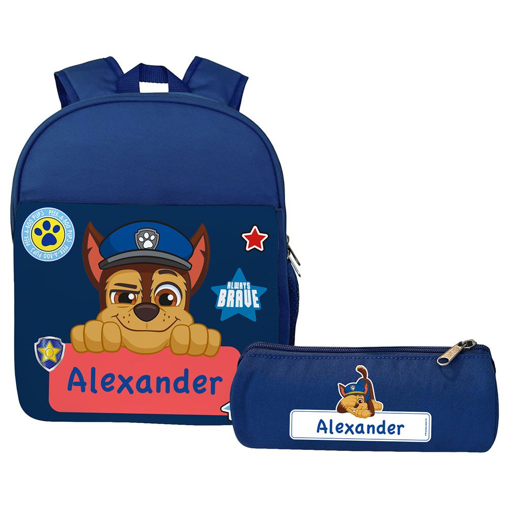 Essmak - Paw Patrol Chase Backpack & Pencil Case - 12-Inch - Blue