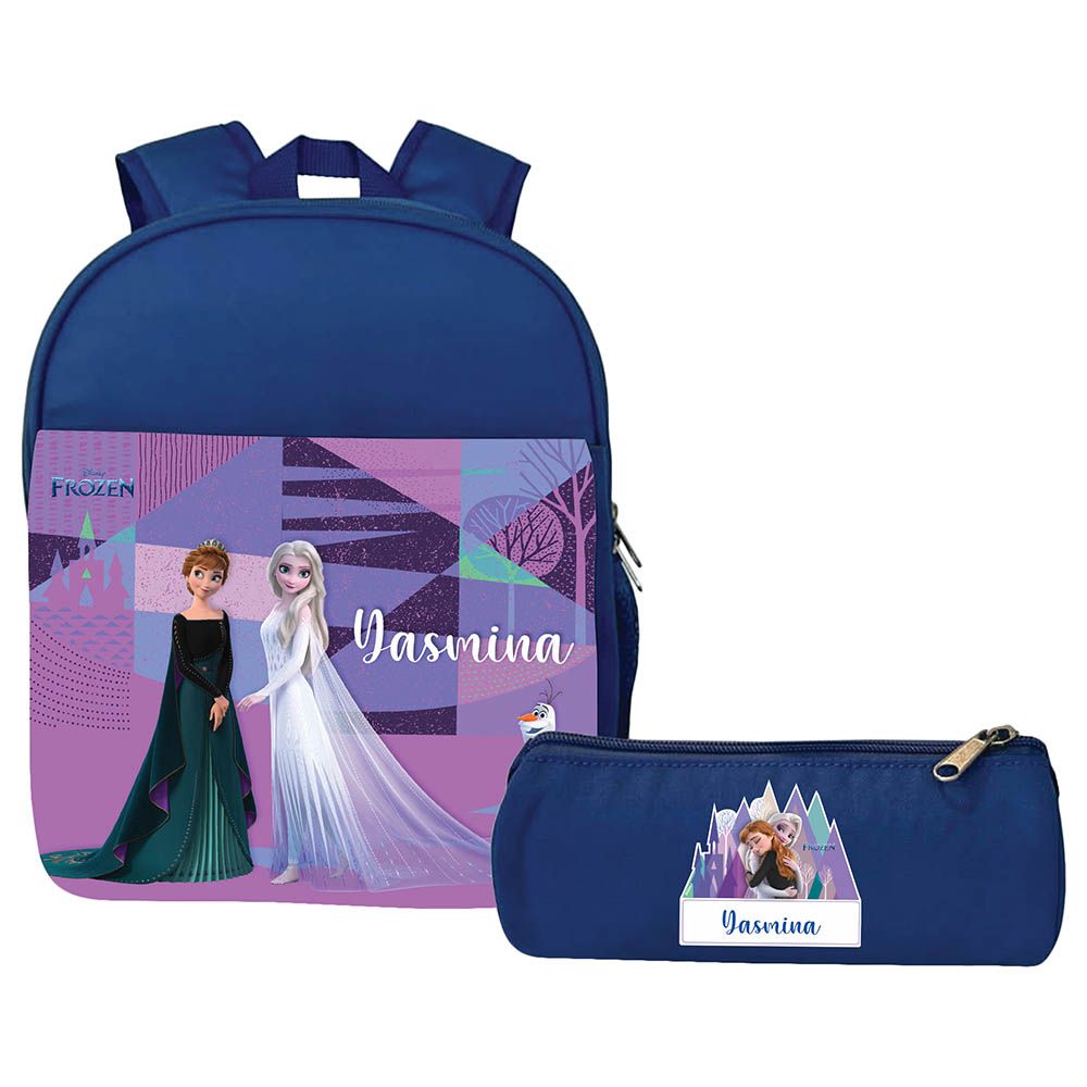 Essmak - Disney Frozen 3 Backpack & Pencil Case - 12-Inch - Blue