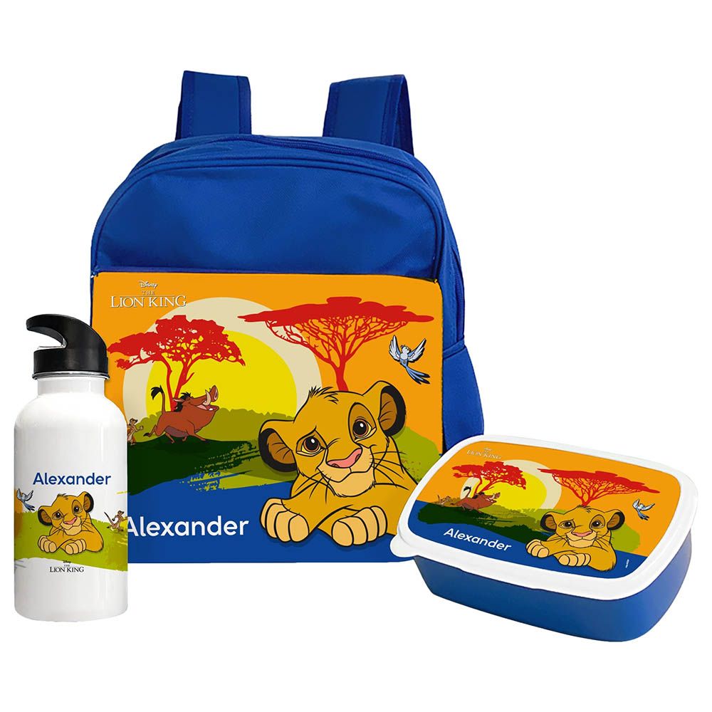 Essmak - Disney Lion King Backpack Set 3pcs - Blue - 12-Inch