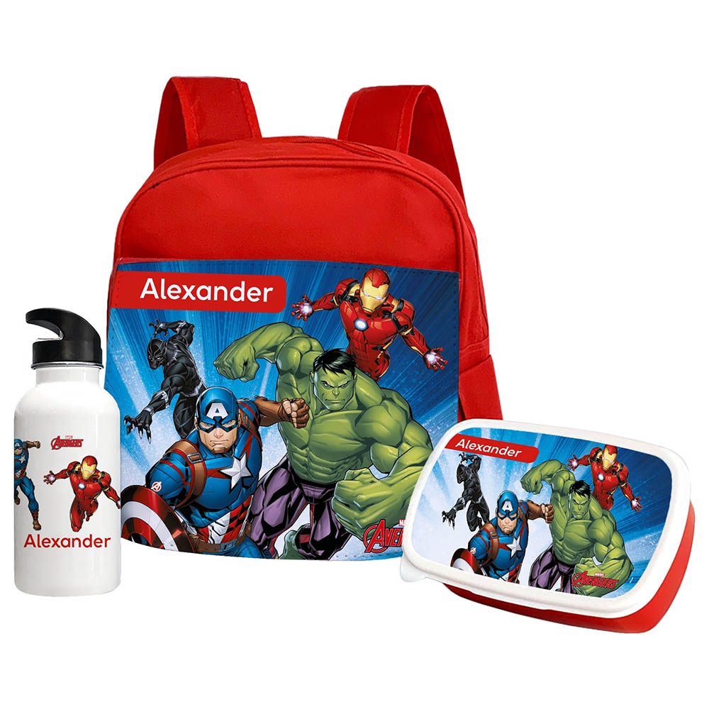 Essmak - Marvel Avengers Backpack Set 3pcs - Red - 12-Inch