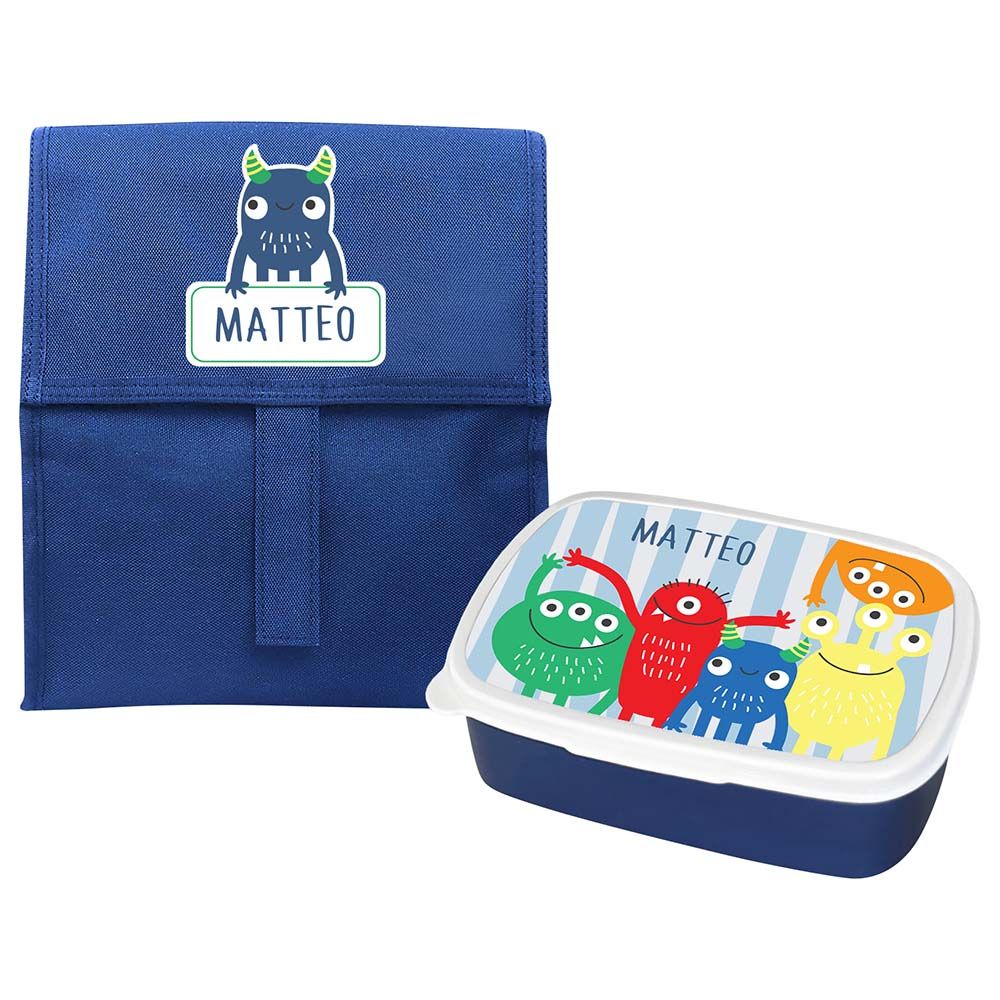 Essmak - Mighty Monsters Foldable Lunch Set - Blue