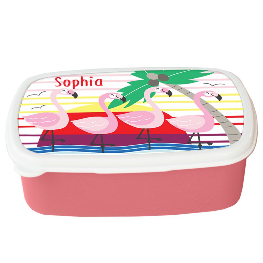 Essmak - Personalized Lunch Box - F Is For Flamingo