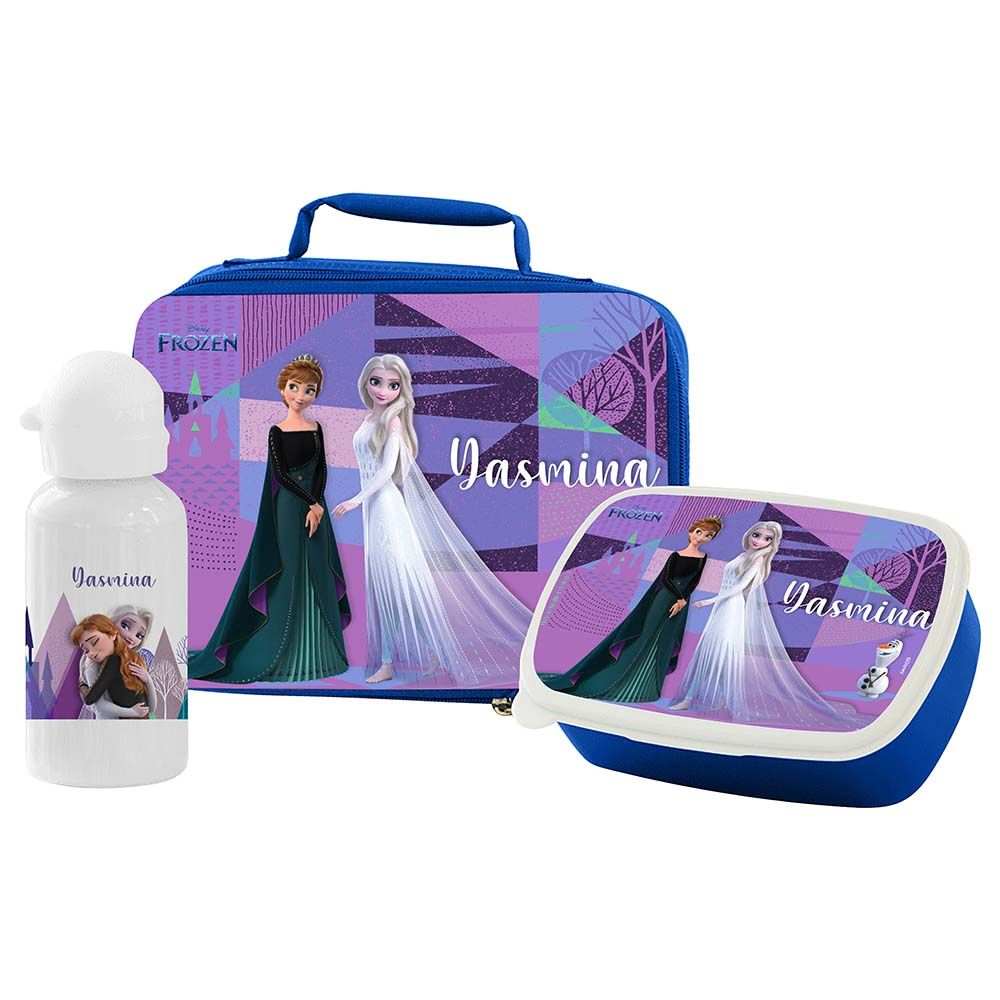 Essmak - Disney Frozen 3 Lunch Box w/ Bag & Water Bottle - Blue