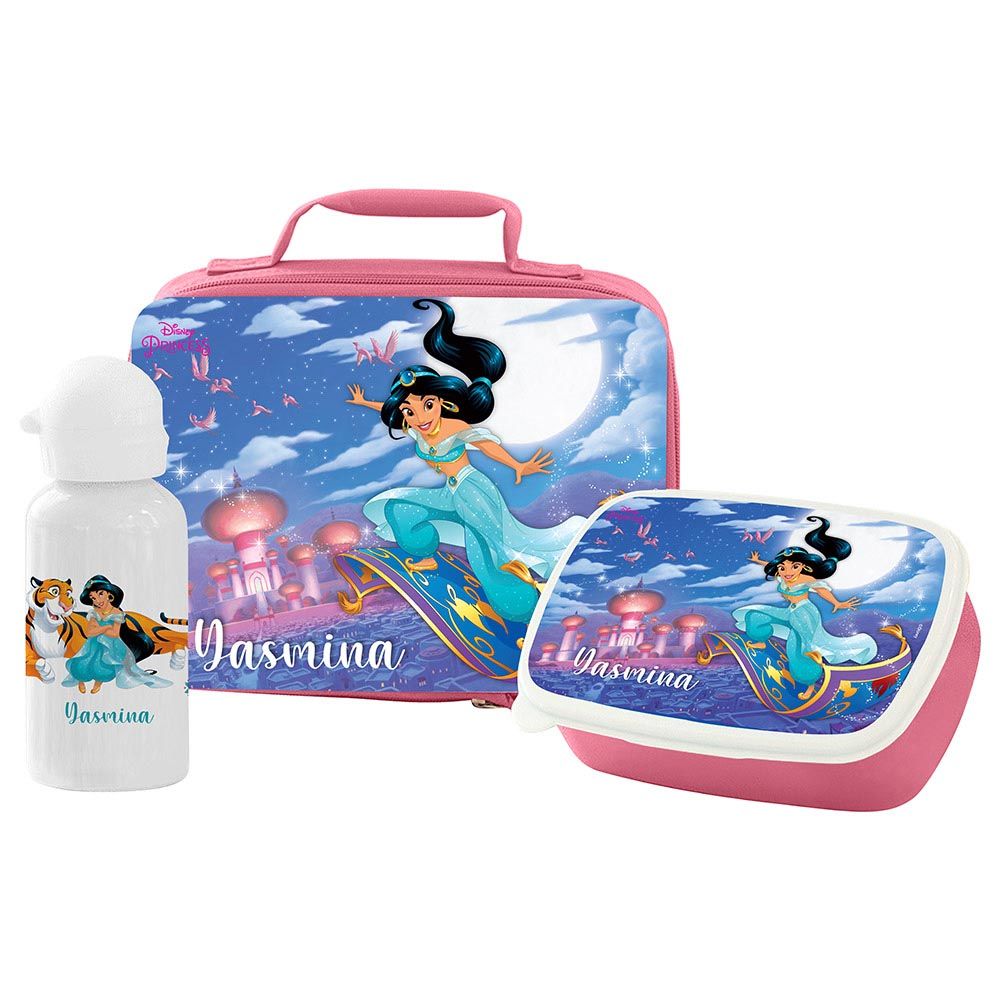 Essmak - Disney Jasmine Lunch Box w/ Bag & Water Bottle - Pink