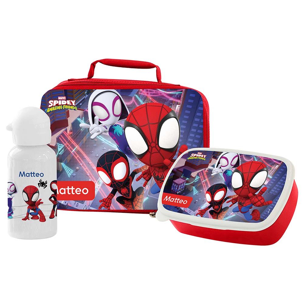 Essmak - Disney Spidey Lunch Box w/ Bag & Water Bottle - Red