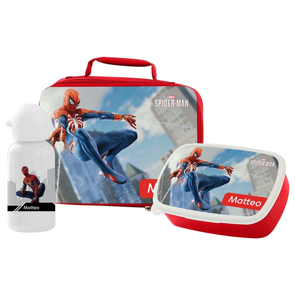 Essmak - Disney Spiderman 2 Lunch Box w/ Bag & Water Bottle - Red