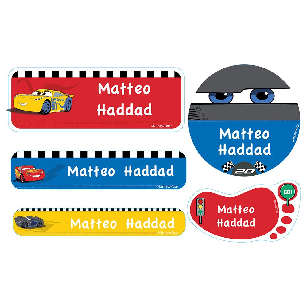 Essmak - Disney Cars School Labels - 5pcs