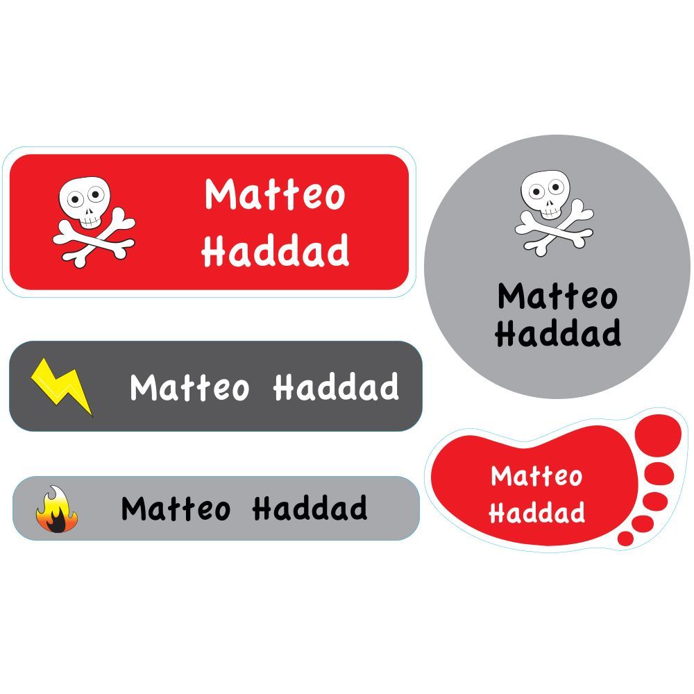 Essmak - School Name Labels Skulls