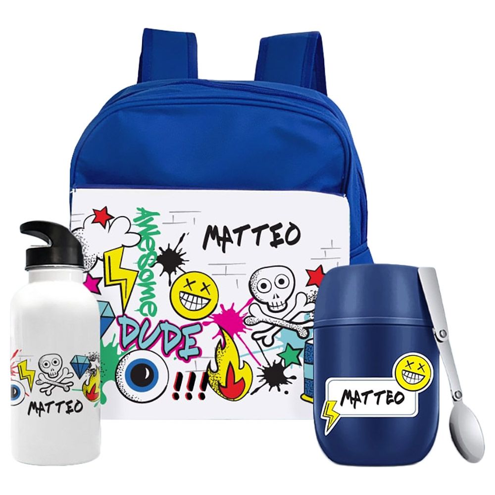 Essmak - 3pc Set Grafitti Artist Boy Thermos Pack 400ml - 12-Inch