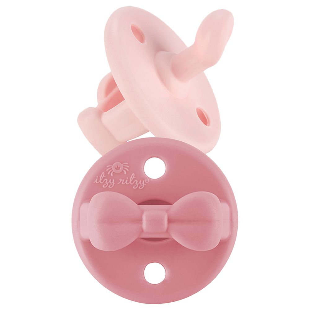 Itzy Ritzy - Silicone Pacifiers 0-6M Pack Of 2-Ballet & Rose