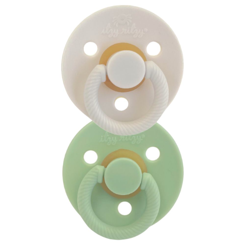 Itzy Soother - Natural Pacifiers Pack Of 2 - Mint & White