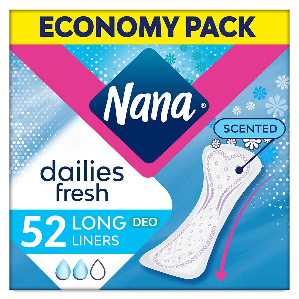 Nana - Panty Liners, Long, Scented, Pack of 52