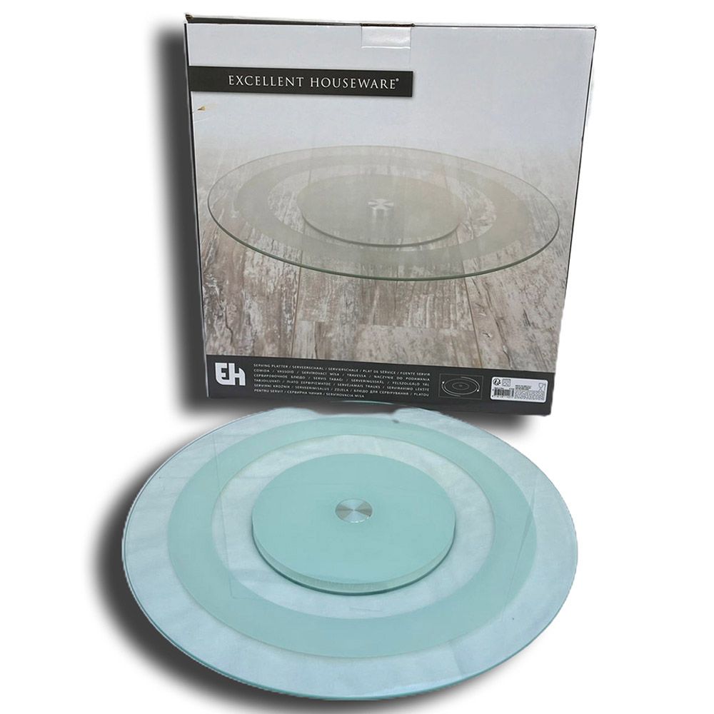 Excellent Houseware - Rotating Glass Serving Round Platter