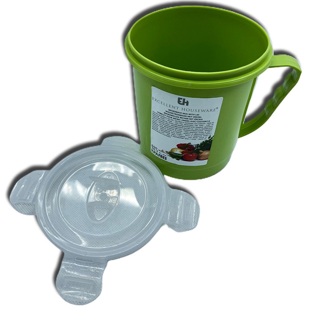 Excellent Houseware - Microware Cup W/ A Lid 600ml - Green