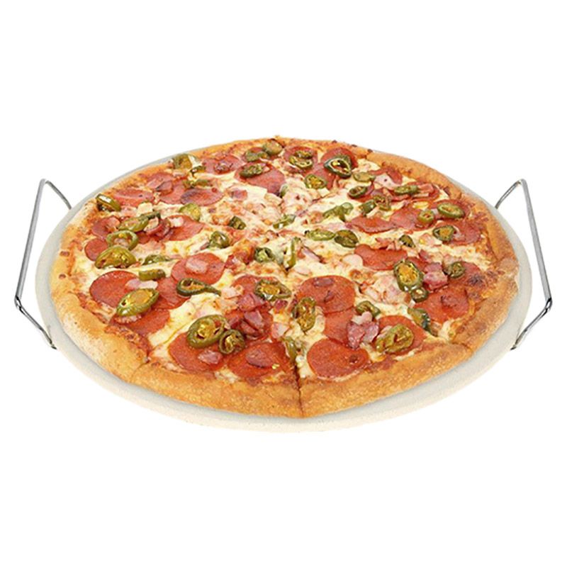 Excellent Houseware - Pizza Baking Stone W/ Holder