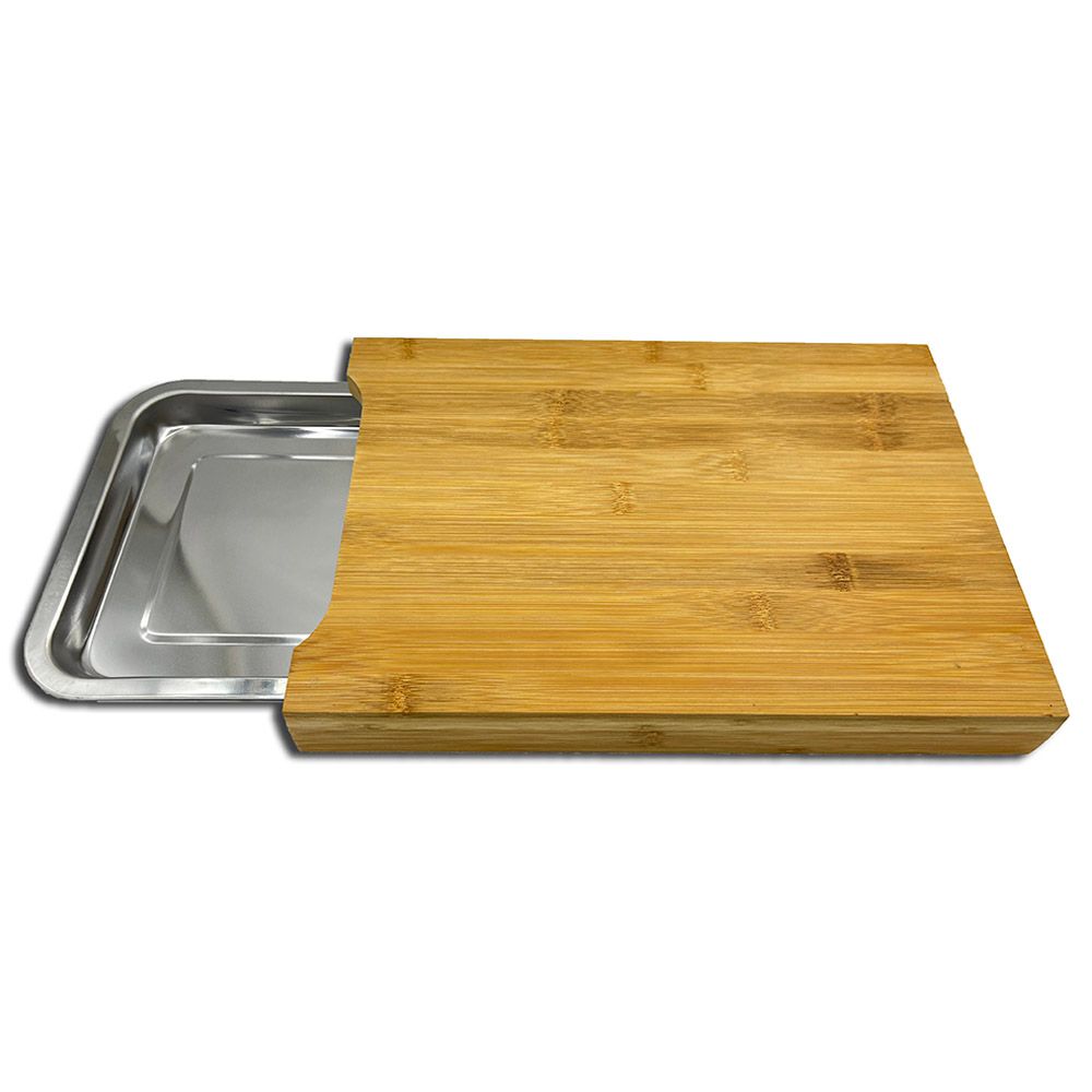 Excellent Houseware - Bamboo Cutting Board W/ Stainless Steel Bowl