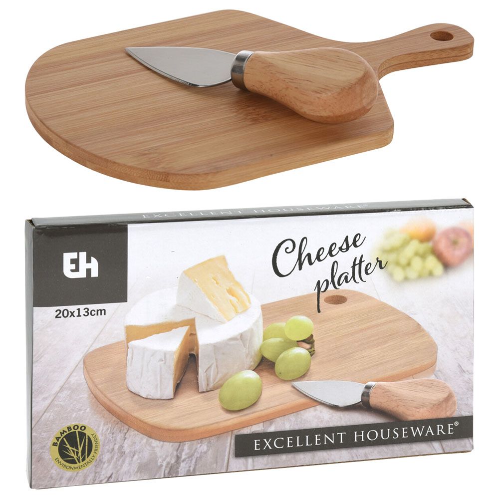 Excellent Houseware - Bamboo Cheese Set W/ Knife