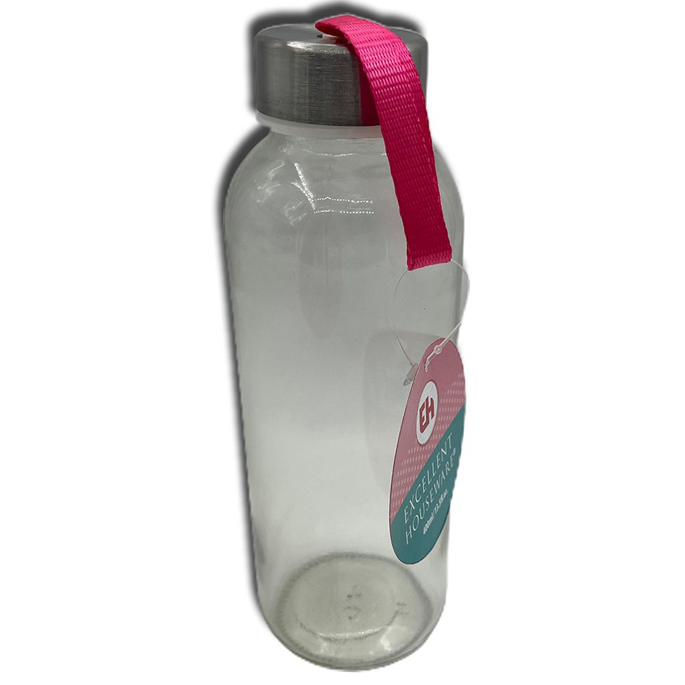 Excellent Houseware - Drinking Glass Bottle W/ Sleeve 400ml - Fresh