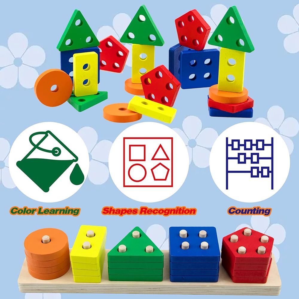 Essen - Montessori Shape Sorting Stacking Educational Toy 