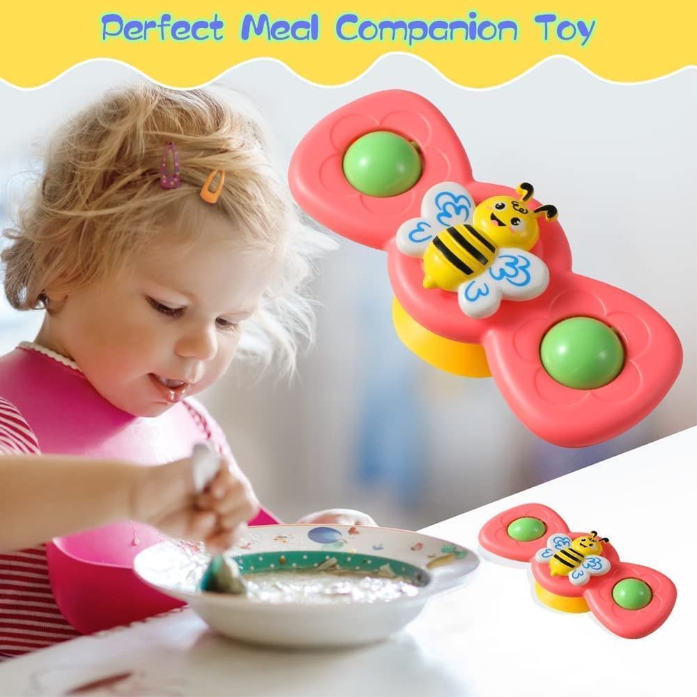 Essen - Suction Cup Fidget Spinner Toy - 3pcs - Color May Vary