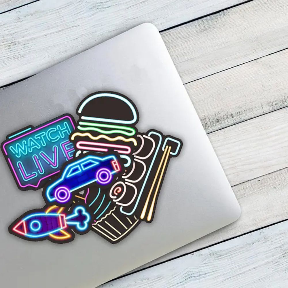 Essen - Multipurpose Waterproof Neon Stickers 50pcs