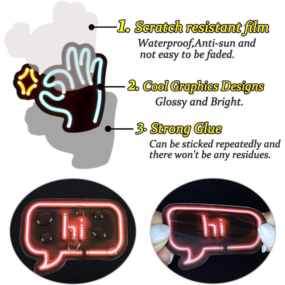 Essen - Multipurpose Waterproof Neon Stickers 50pcs