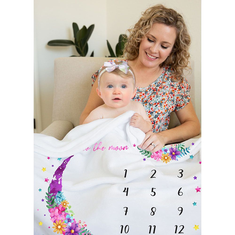 Essen - Baby Monthly Milestone Blanket - Pink