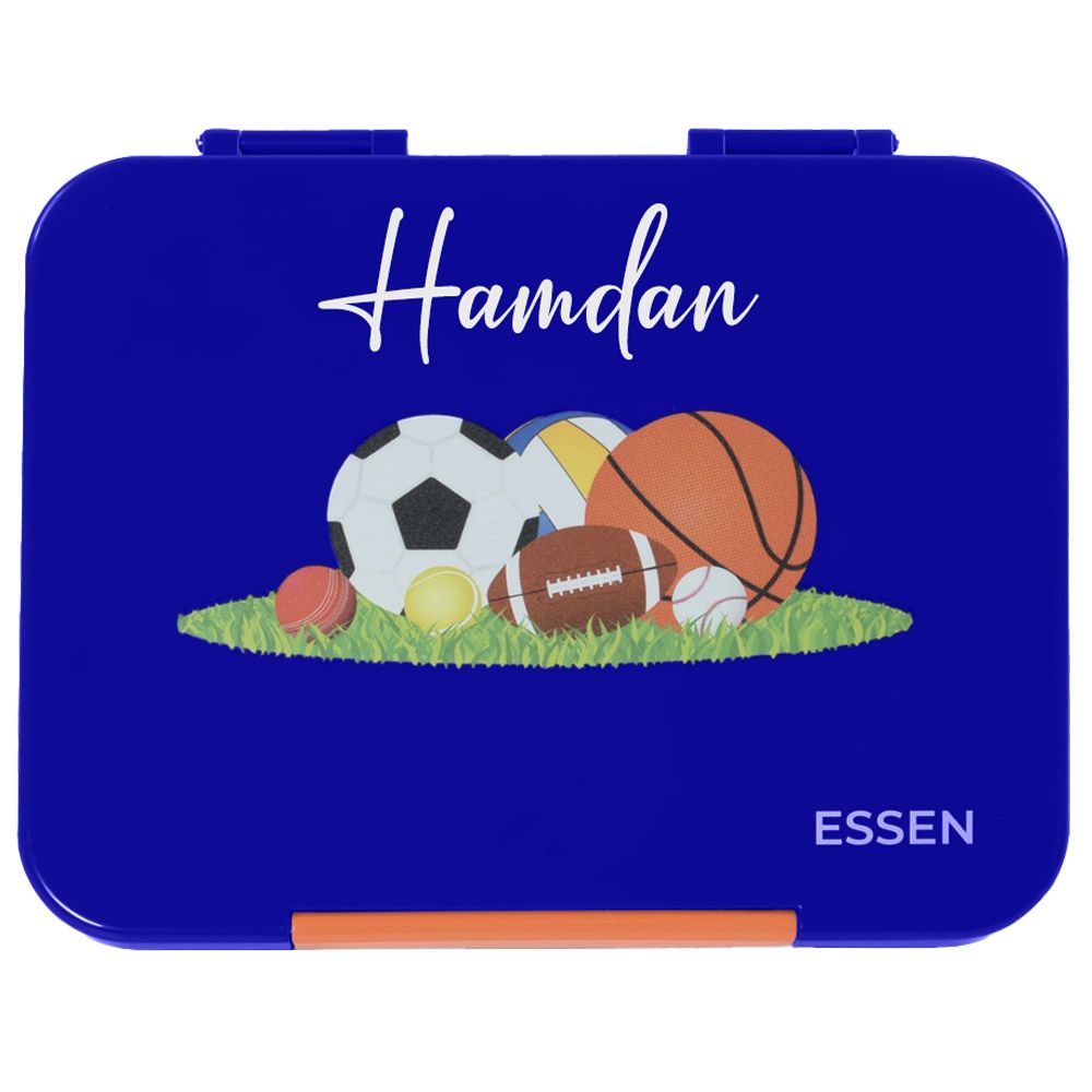 Essen - 4/6 Compartment Personalized Bento Lunch Box - Sports Balls