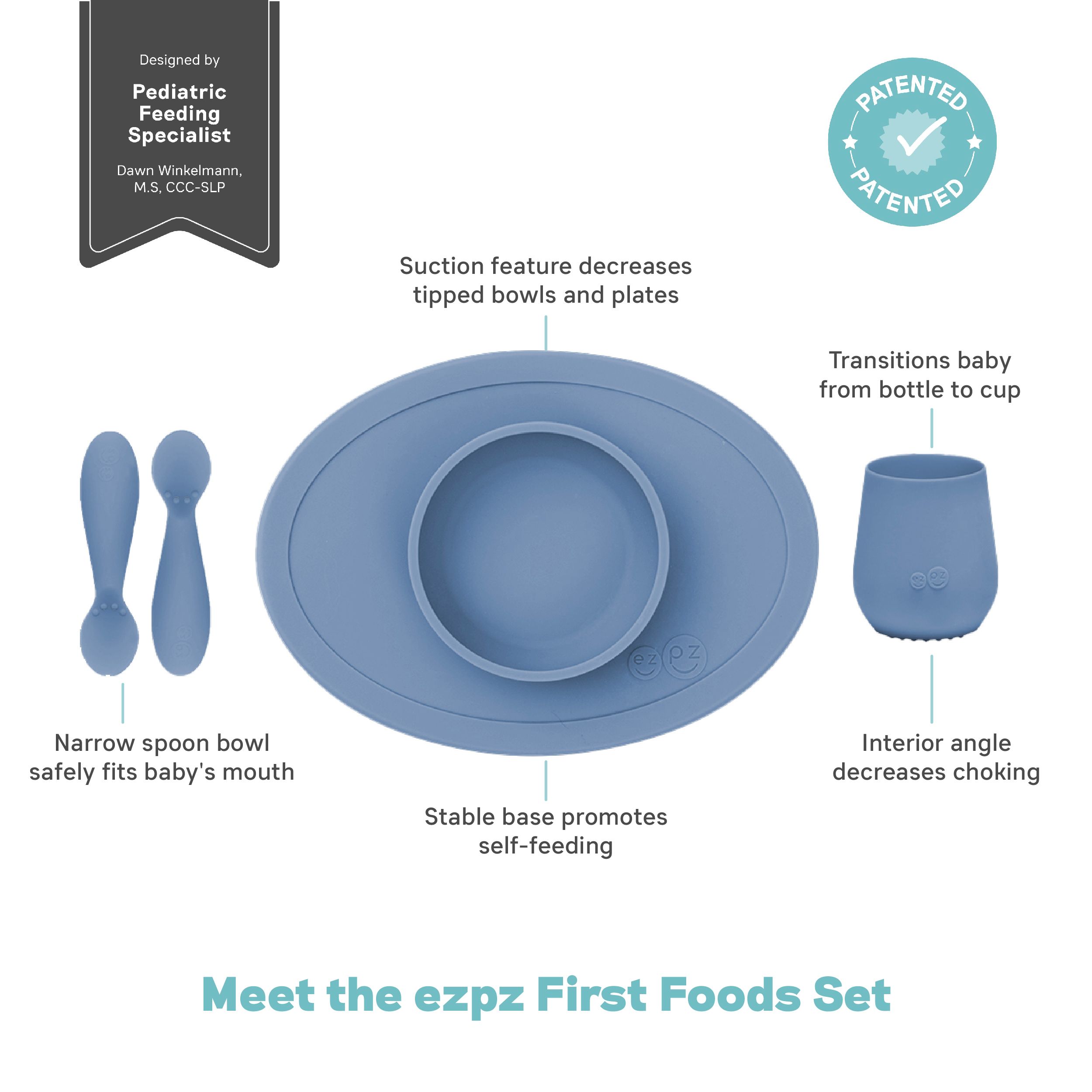 Ezpz - First Food Set 4pcs - Indigo